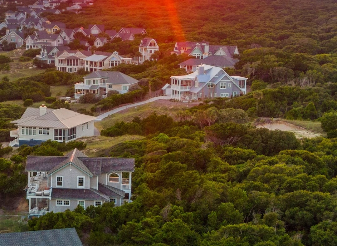 View of homes on Bald Head Island