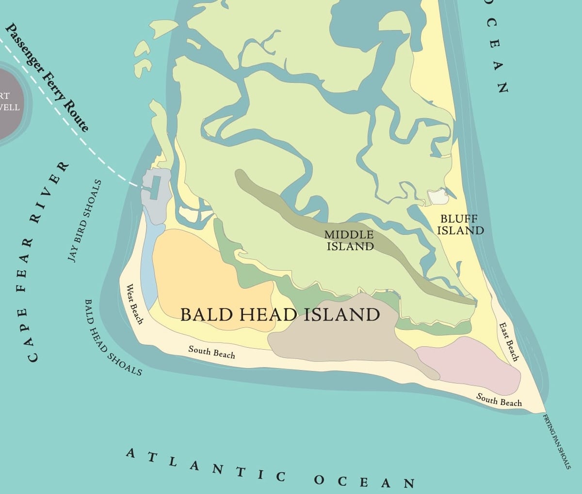 Bald Head Island Environments map