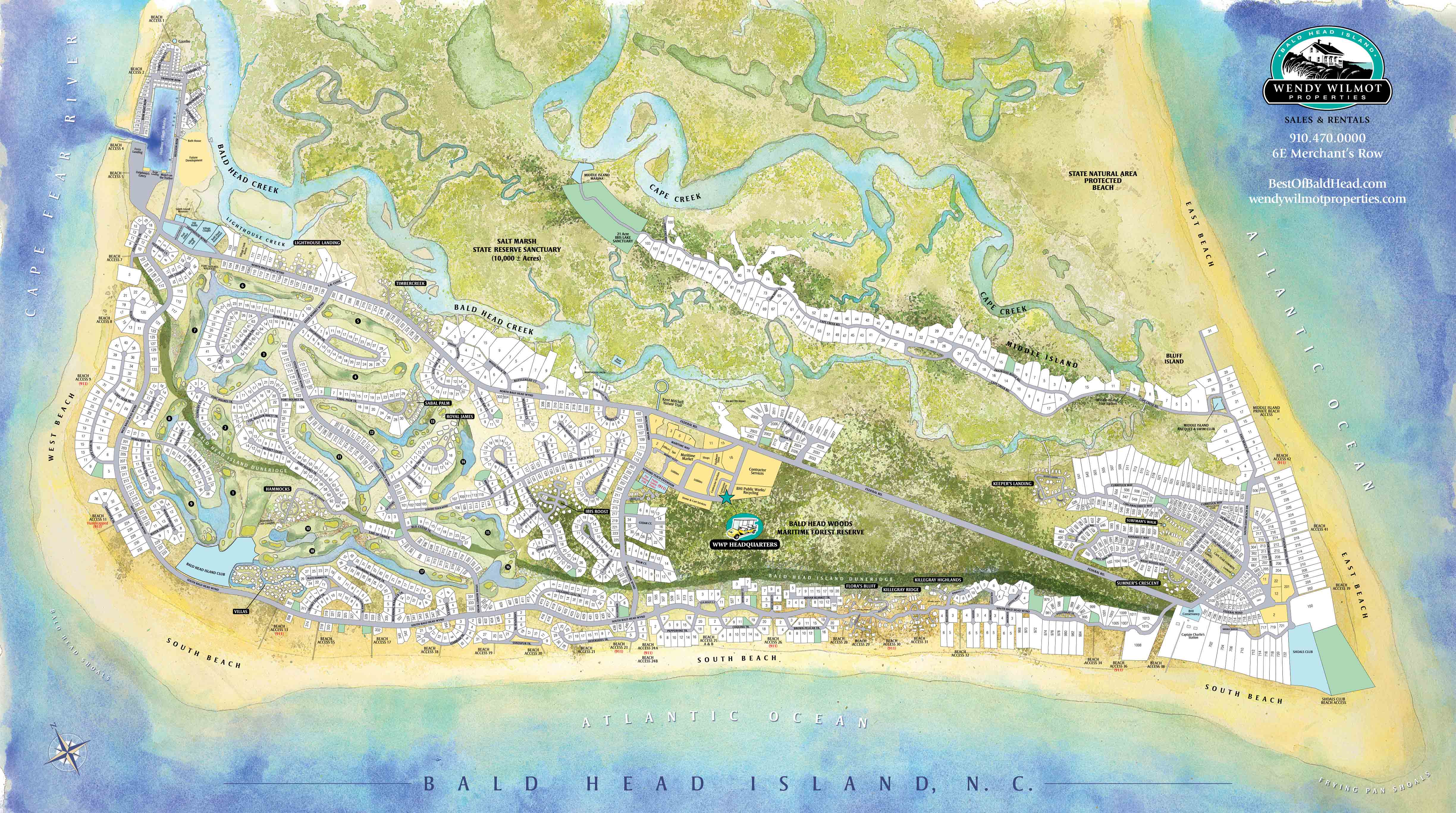 Wendy Wilmot Bald Head Island map